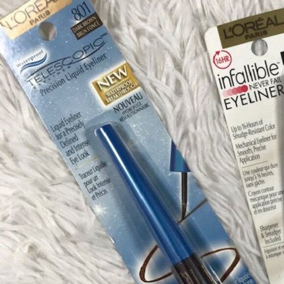 Loreal Waterproof Telescopic Dark Brown Eyeliner & Infallible Black Eyeliner - Picture 2 of 10